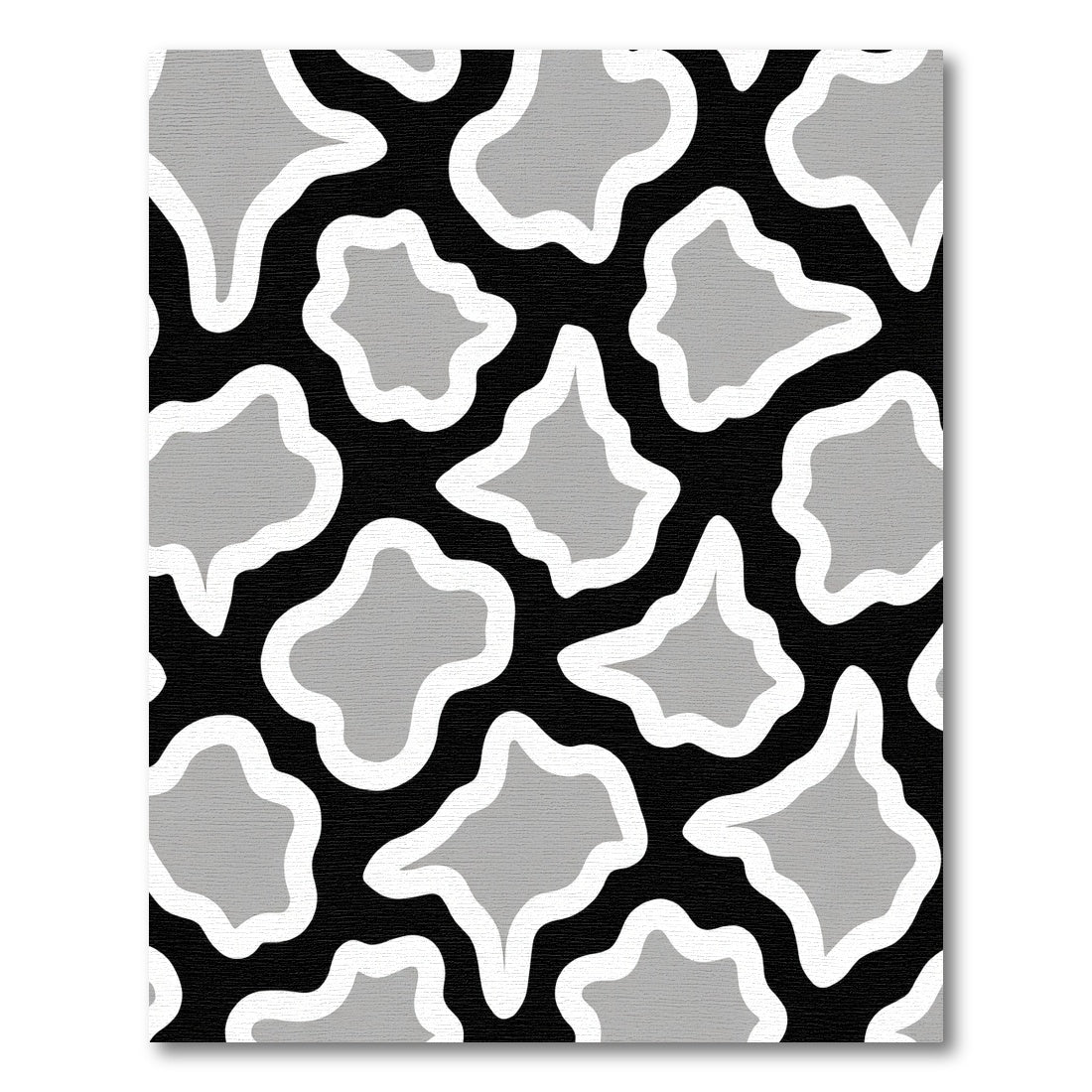 Gray Abstract Blob Patchwork Rug