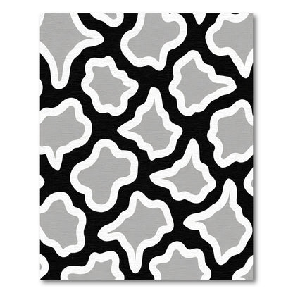 Gray Abstract Blob Patchwork Rug