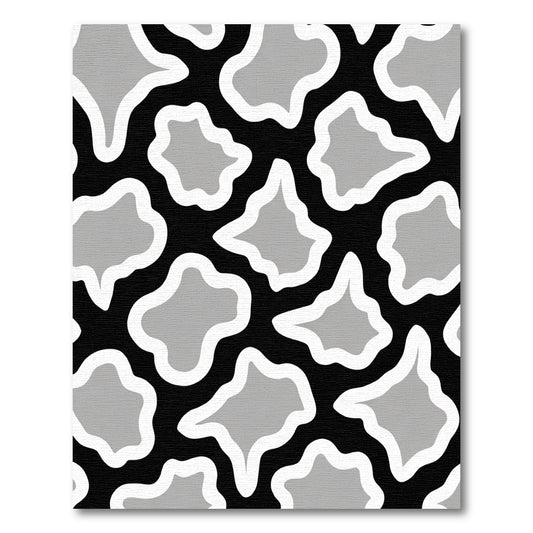 Gray Abstract Blob Patchwork Rug