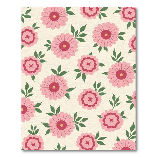 Pink Floral Garden Arrangement Rug