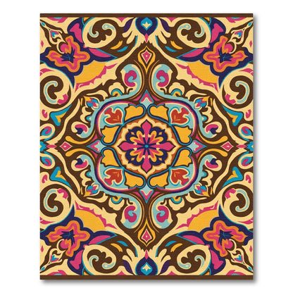 Vibrant Yellow Floral Arabesque Rug