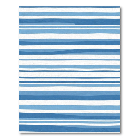 Coastal Blue Striped Horizon Rug