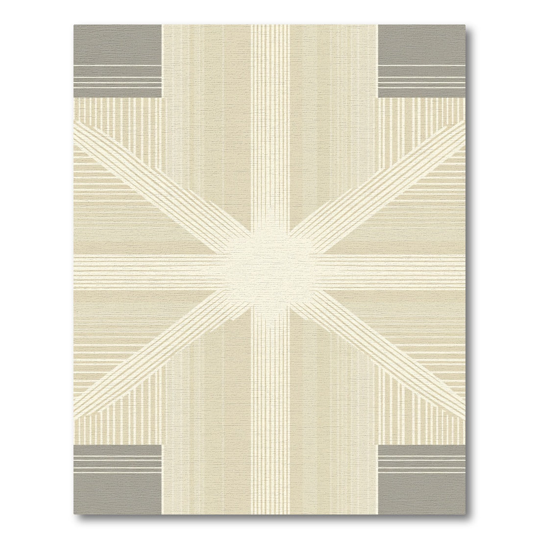 Geometric Sunburst Stripes Rug
