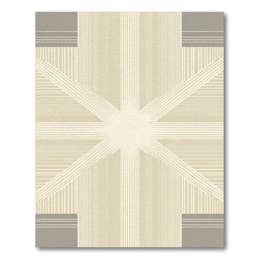 Geometric Sunburst Stripes Rug