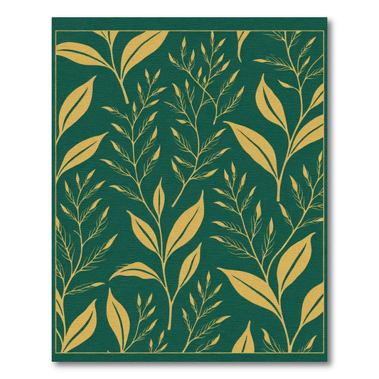 Deep Emerald Botanical Branch Arrangement Rug