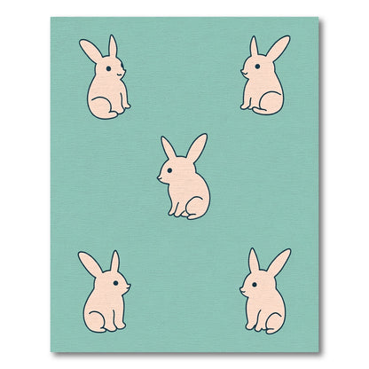 Blush Bunnies Scatter Pattern Rug
