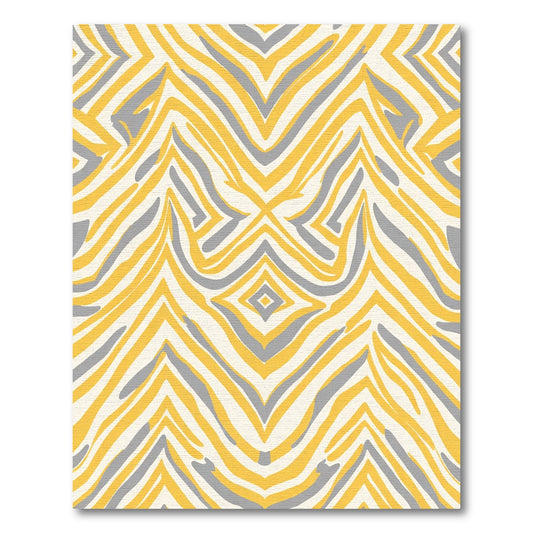 Golden Gray Chevron Abstract Rug