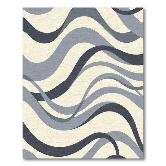 Modern Gray Wave Flow Rug