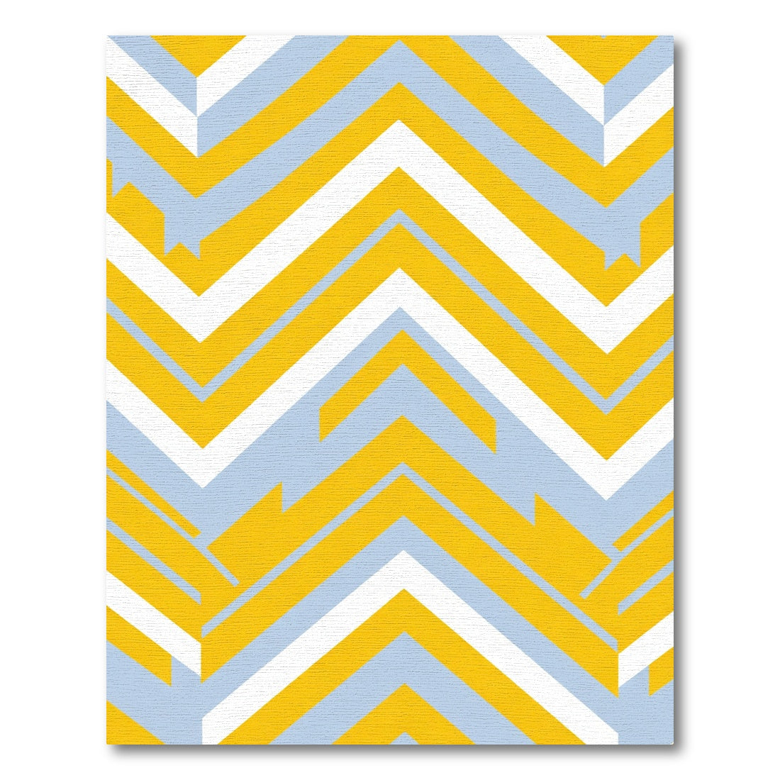 Golden Yellow White Bold Chevron Rug