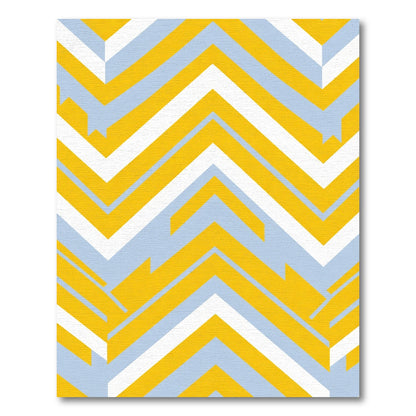 Golden Yellow White Bold Chevron Rug