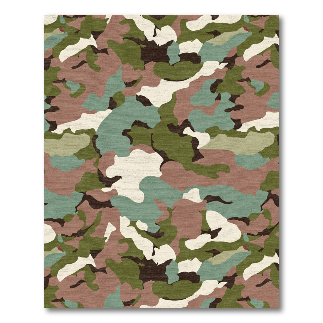 Earthy Woodland Camouflage Patchwork Rug