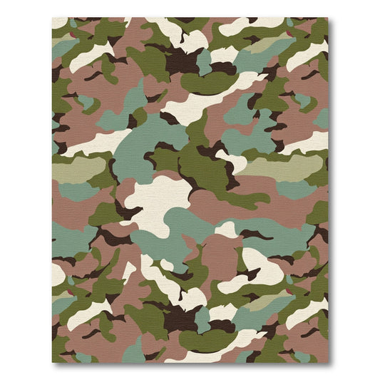 Earthy Woodland Camouflage Patchwork Rug