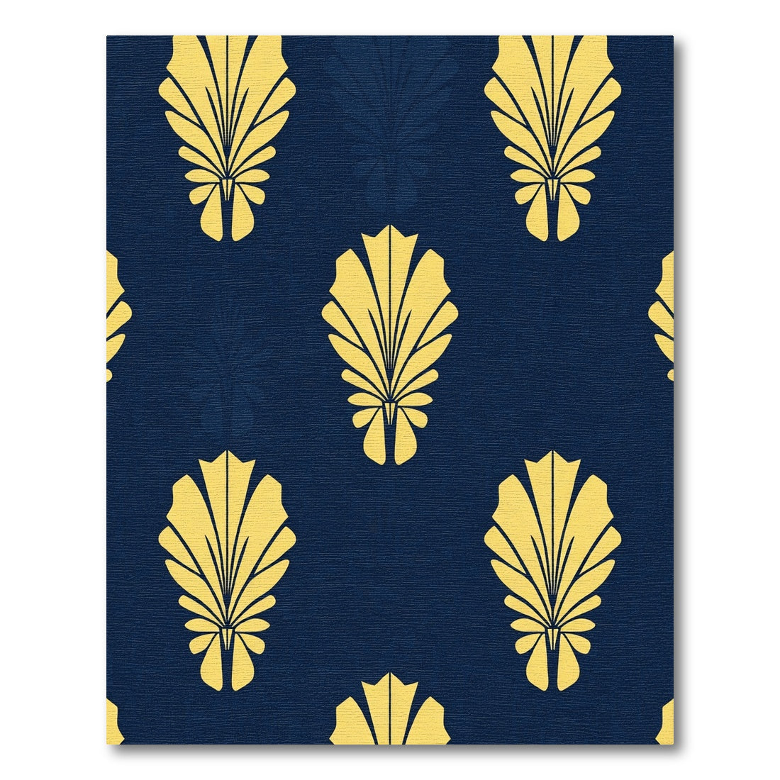 Golden Fan Navy Repeating Rug