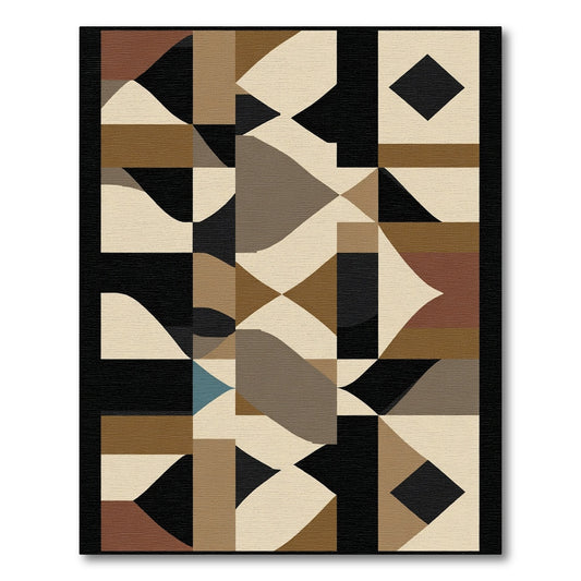 Earthy Tones Geometric Abstract Rug