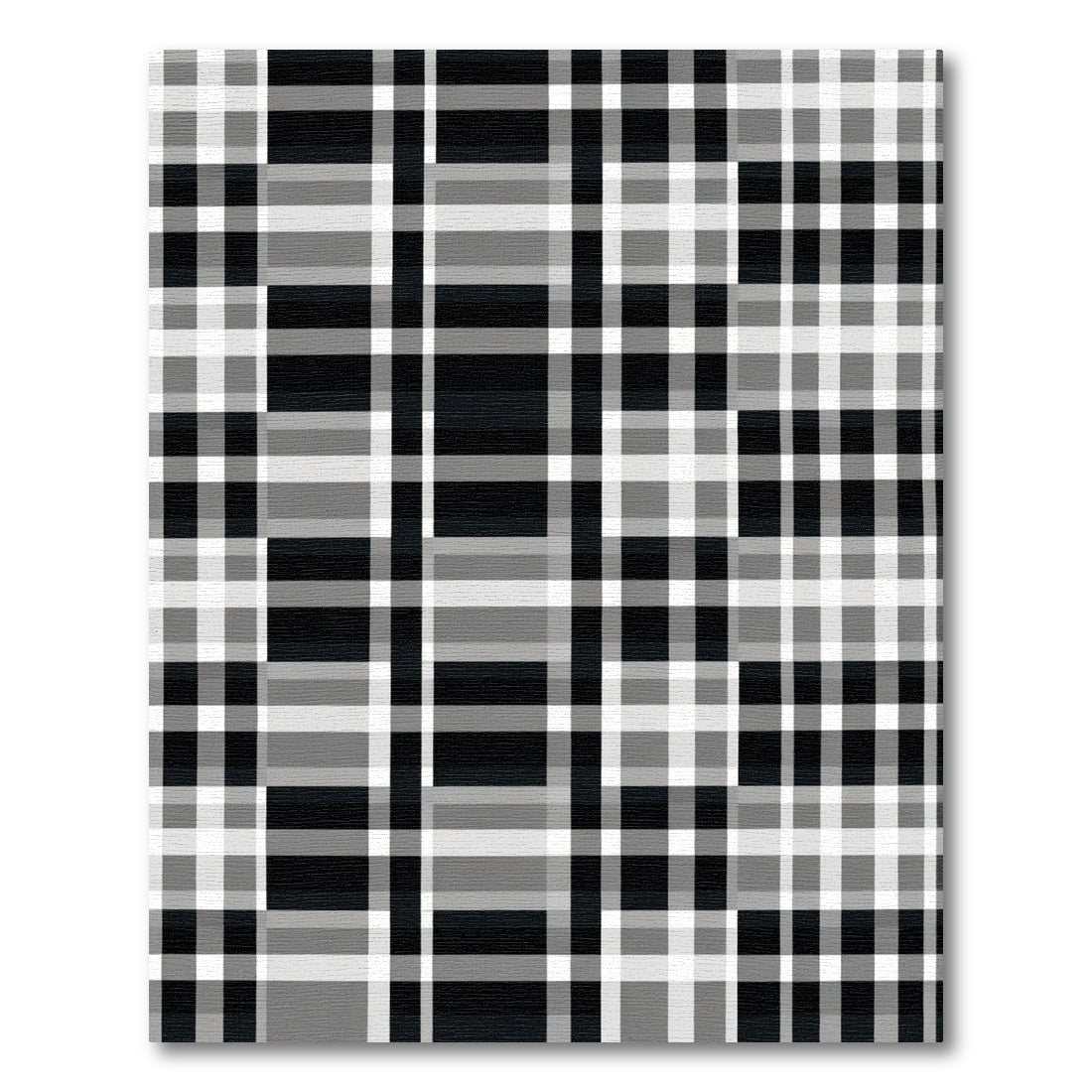 Monochromatic Plaid Graphic Checks Rug