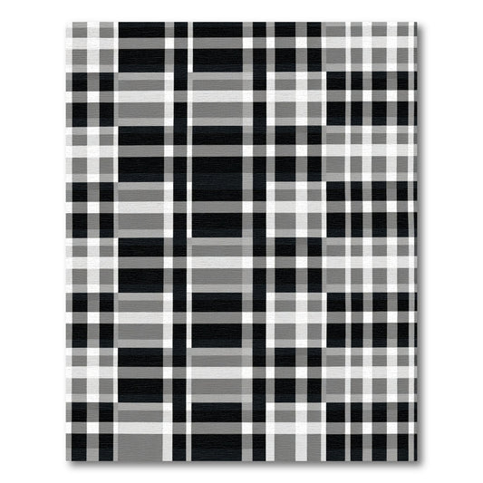 Monochromatic Plaid Graphic Checks Rug