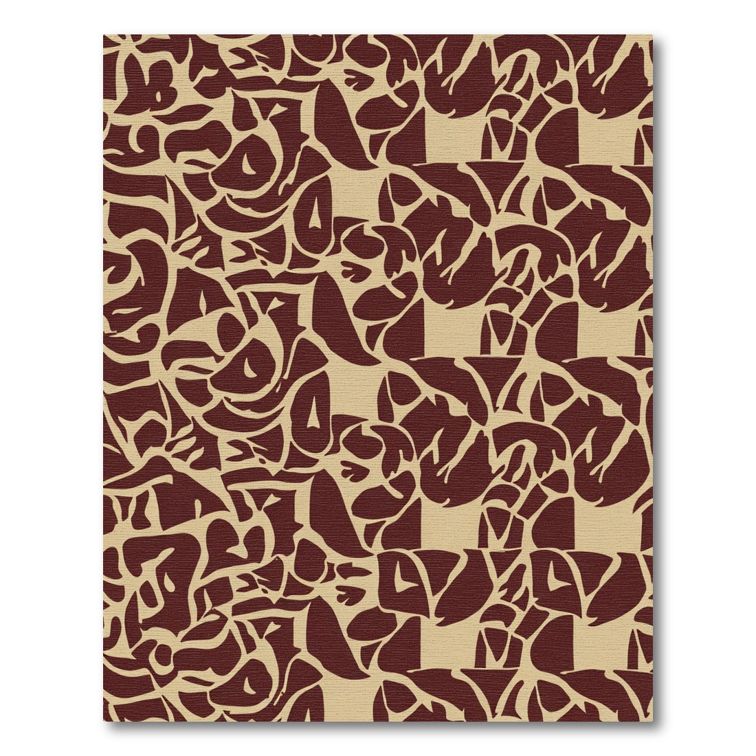 Crimson Abstract Organic Flow Rug