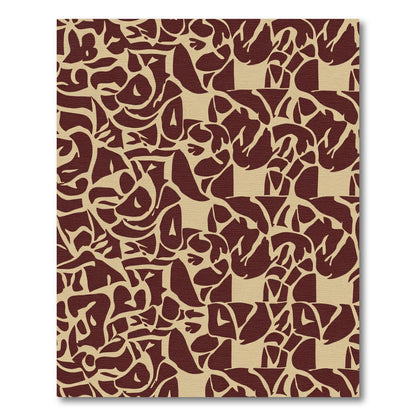 Crimson Abstract Organic Flow Rug