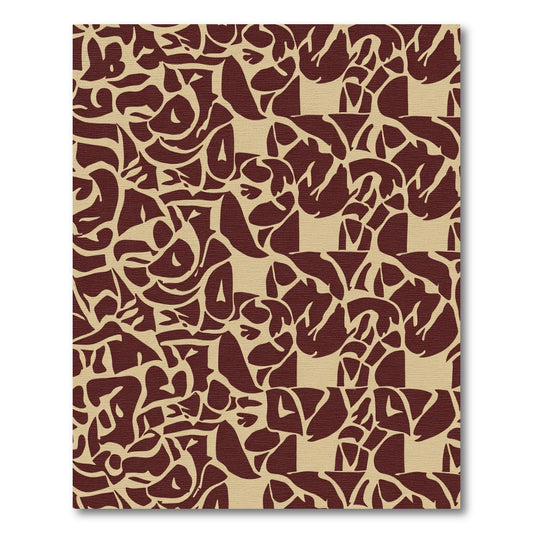 Crimson Abstract Organic Flow Rug