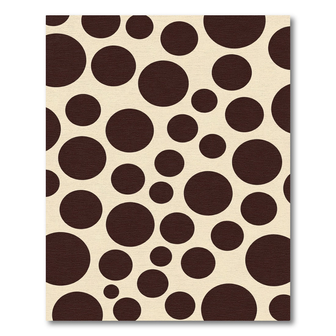 Brown Cream Polka Dot Circles Rug