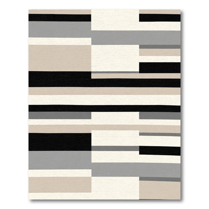 Neutral Tones Geometric Block Rug