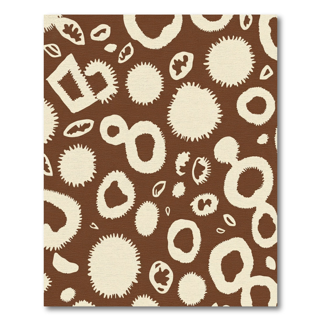 Cream Spotted Chocolate Abstract Organic Forms Rug