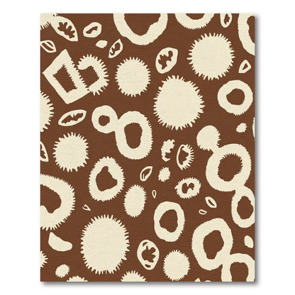 Cream Spotted Chocolate Abstract Organic Forms Rug