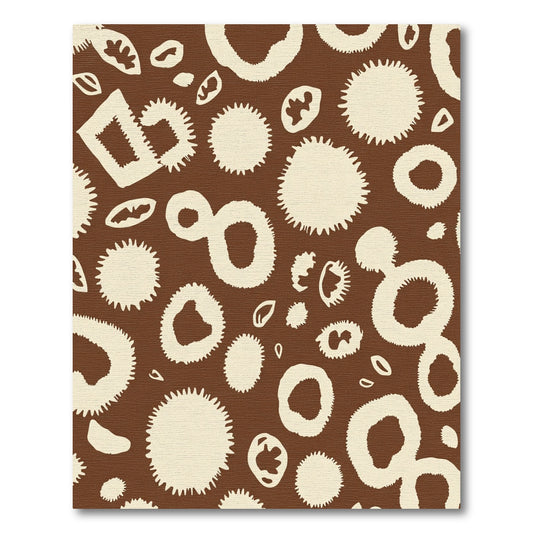Cream Spotted Chocolate Abstract Organic Forms Rug