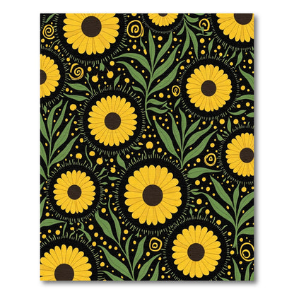 Bold Yellow Sunflower Garden Rug