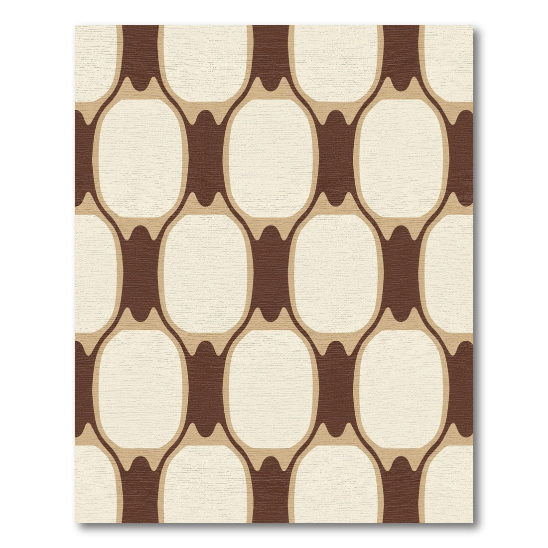 Retro Brown Beige Oval Chain Rug
