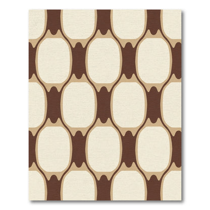 Retro Brown Beige Oval Chain Rug