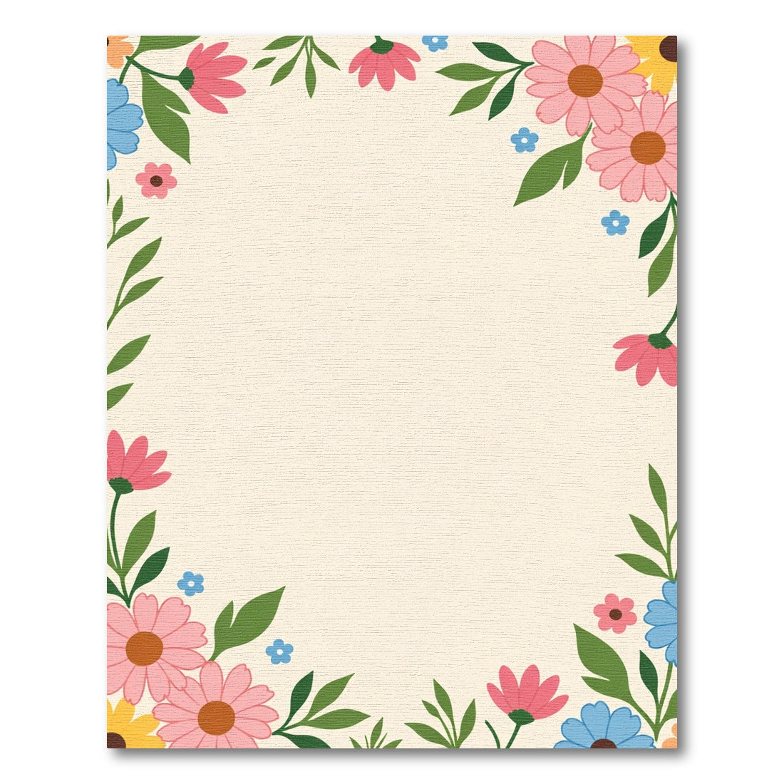 Pink Blue Yellow Floral Garden Rug