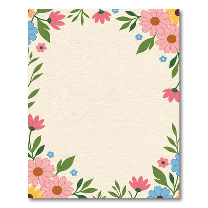 Pink Blue Yellow Floral Garden Rug