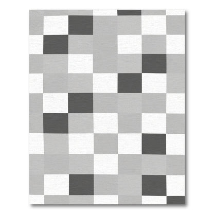 Monochrome Checkerboard Squares Harmony Rug