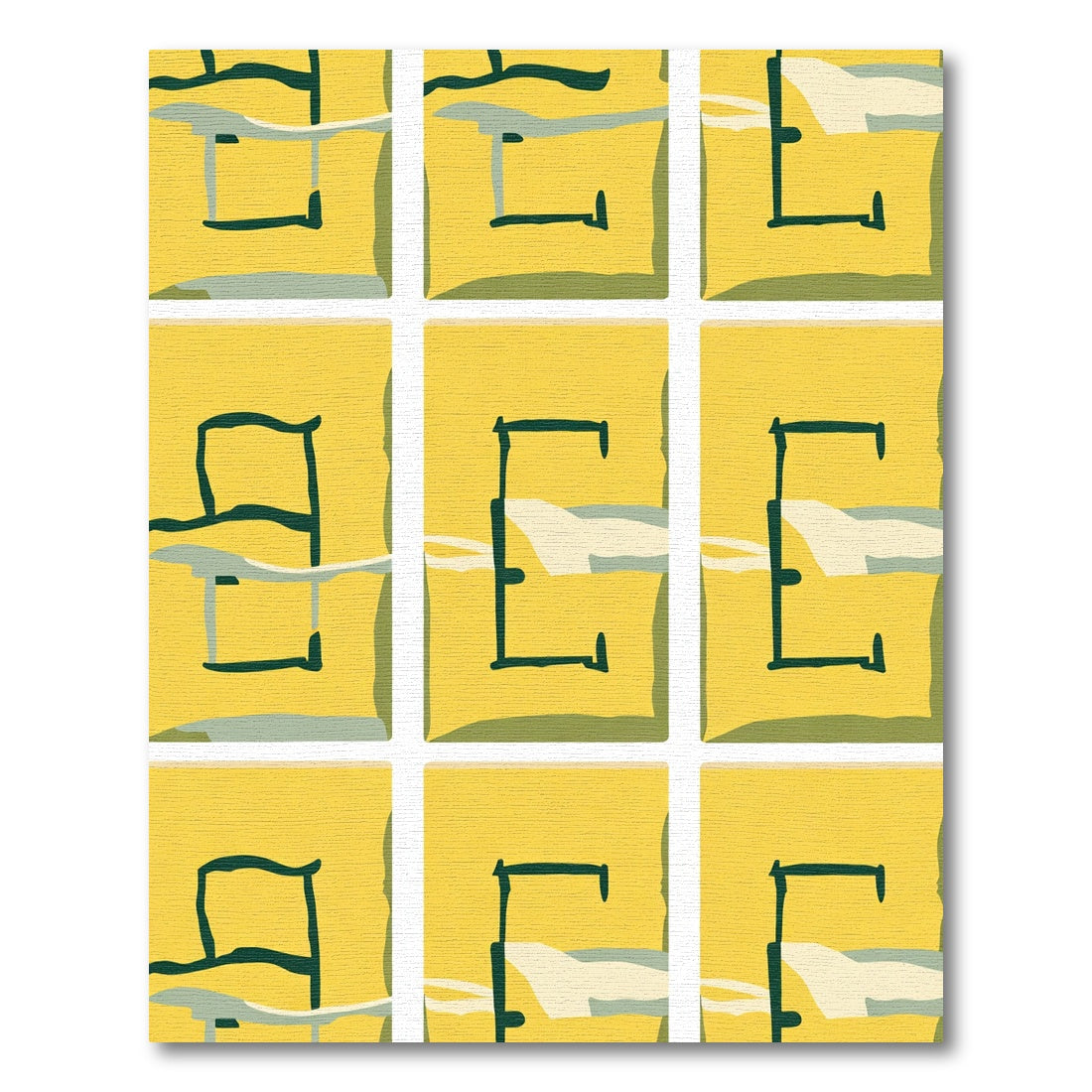 Abstract Yellow Geometric Form Rug