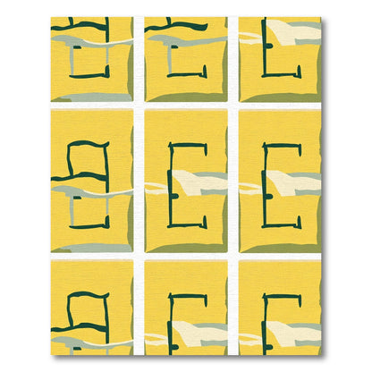 Abstract Yellow Geometric Form Rug