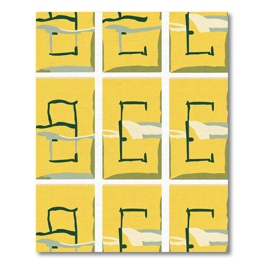 Abstract Yellow Geometric Form Rug