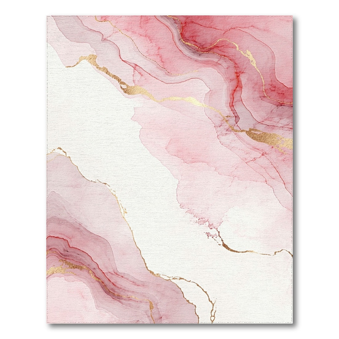 Blush Pink Gold Fluid Marble Rug
