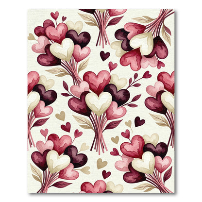 Romantic Heart Bouquet Watercolor Blush Rug