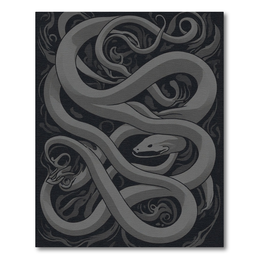 Monochromatic Snake Swirls Intertwined Rug