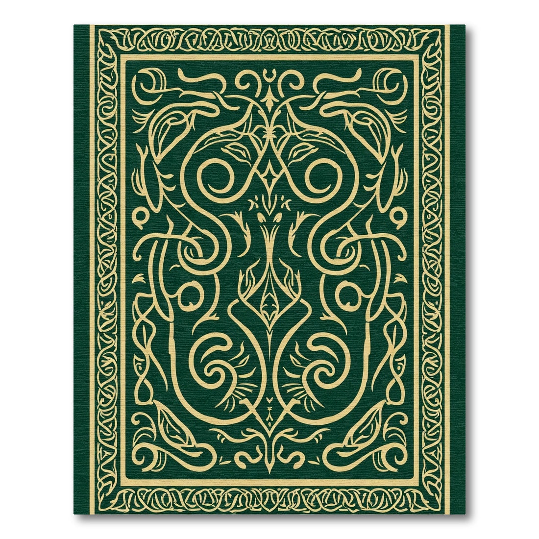 Emerald Green Golden Celtic Knot Rug