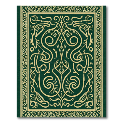 Emerald Green Golden Celtic Knot Rug