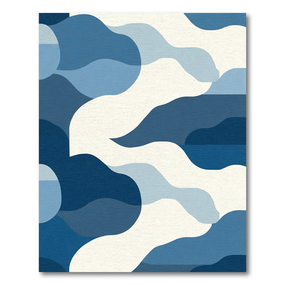 Blue Gradient Abstract Flow Rug