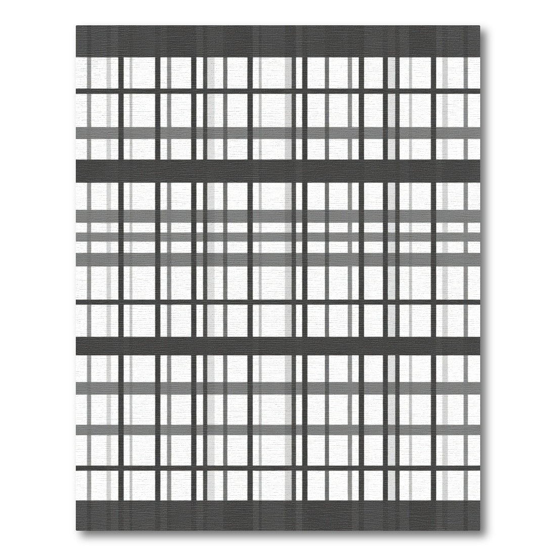 Classic Gray Plaid Grid Rug