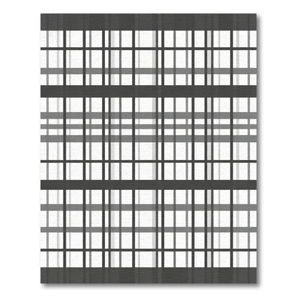 Classic Gray Plaid Grid Rug