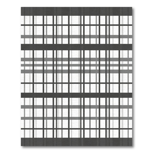 Classic Gray Plaid Grid Rug