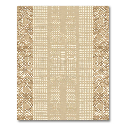 Earthy Tan Dot Stripe Diamond Rug