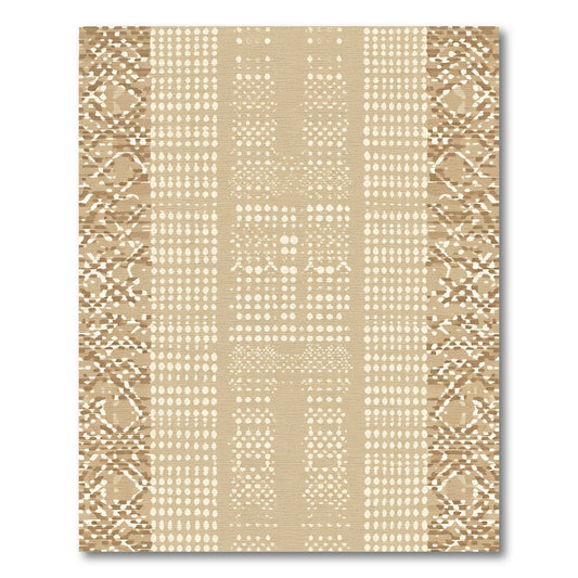 Earthy Tan Dot Stripe Diamond Rug