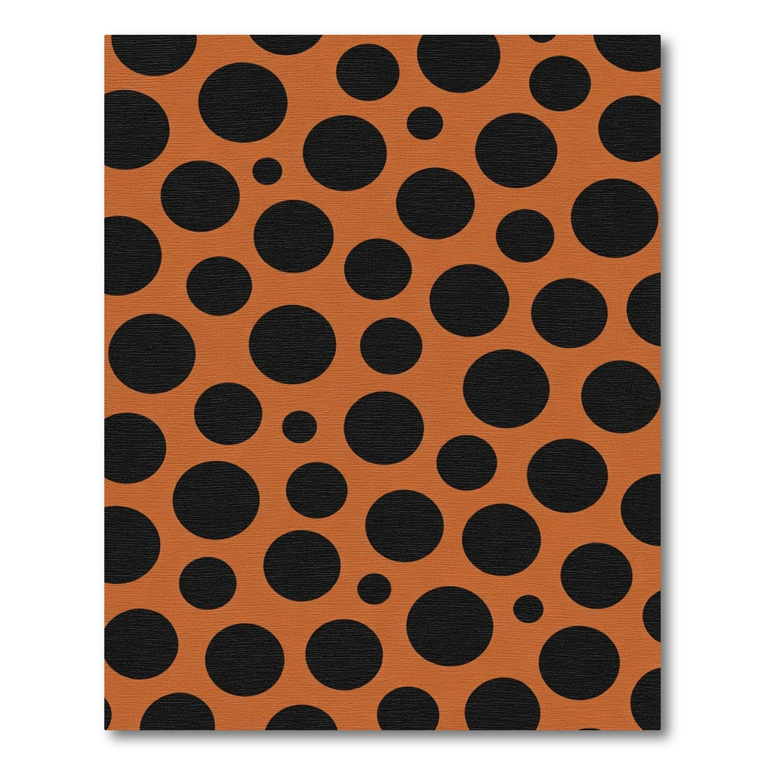 Orange Black Polka Dot Circles Rug