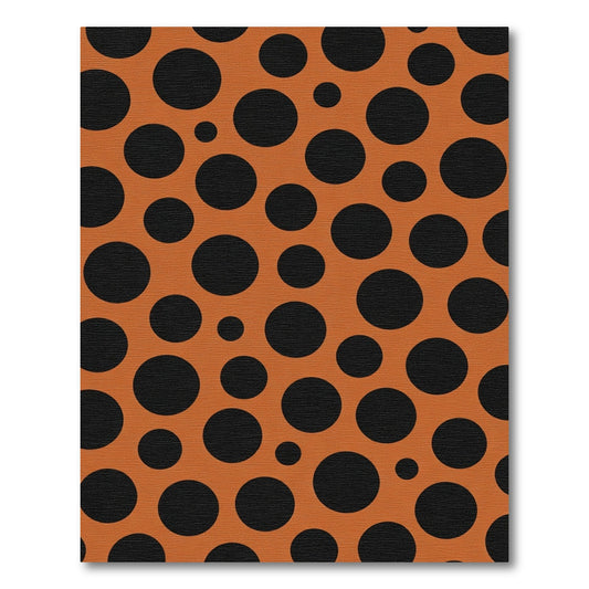 Orange Black Polka Dot Circles Rug